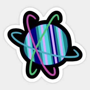 Striped Ring Planet Sticker